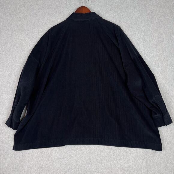 Eskandar Black Corduroy Long Sleeve Boxy Oversized Button Up Shirt Size 1 - Picture 5 of 8